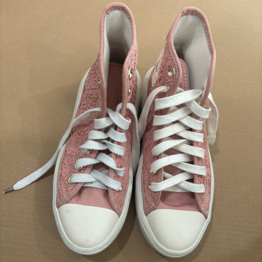 Converse Blush Pink Lace High-Tops